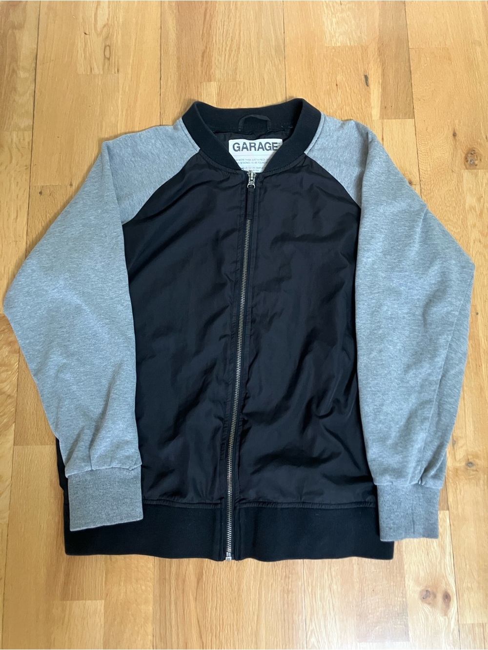 Garage Black & Gray Boyfriend Bomber Jacket